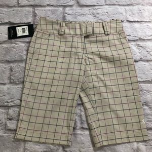 Adidas Stretch Bermuda Shorts Plaid Size 4 NWT
